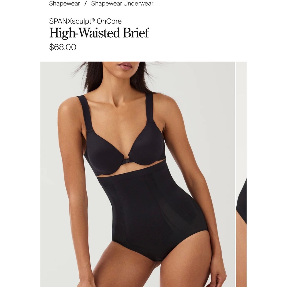 Spanx OnCore High-Waisted Brief Black Shapewear SS1815 Size Medium